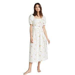 The Sleeper Brigitte Linen Maxi Dress in Mimosa. XS. EUC